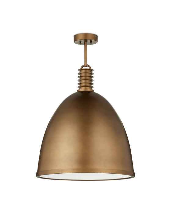 Currey and Company - 9000-1377 - LED Pendant - Cupola - Antique Brass/White