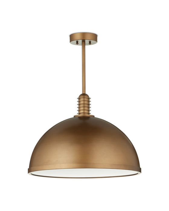 Currey and Company - 9000-1378 - LED Pendant - Cupola - Antique Brass/White