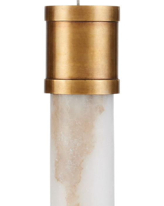 Currey and Company - 9000-1380 - Three Light Pendant - Cannula - Vintage Brass/White/Silver