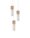 Currey and Company - 9000-1380 - Three Light Pendant - Cannula - Vintage Brass/White/Silver