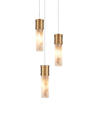 Cannula Three Light Pendant Vintage Brass/White/Silver