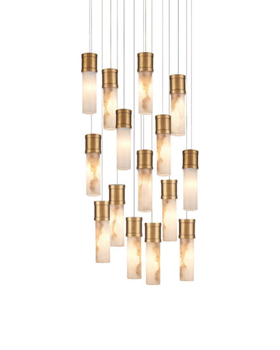Cannula 15 Light Pendant Vintage Brass/White/Silver