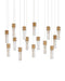 Currey and Company - 9000-1383 - 15 Light Pendant - Cannula - Vintage Brass/White/Silver