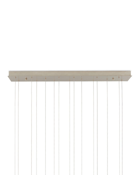 Currey and Company - 9000-1383 - 15 Light Pendant - Cannula - Vintage Brass/White/Silver