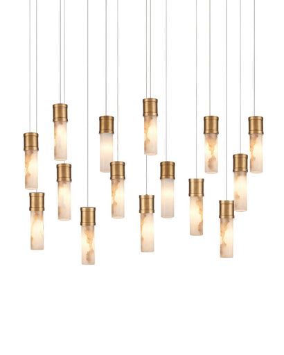 Cannula 15 Light Pendant Vintage Brass/White/Silver