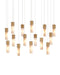 Currey and Company - 9000-1383 - 15 Light Pendant - Cannula - Vintage Brass/White/Silver