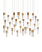 Currey and Company - 9000-1384 - 30 Light Pendant - Cannula - Vintage Brass/White/Silver