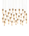 Currey and Company - 9000-1384 - 30 Light Pendant - Cannula - Vintage Brass/White/Silver