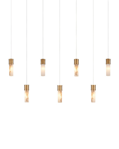 Cannula Seven Light Pendant Vintage Brass/White/Silver