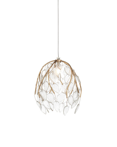 Banyan One Light Pendant Antique Brass/Clear/Silver