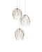 Currey and Company - 9000-1388 - Three Light Pendant - Banyan - Antique Brass/Clear/Silver
