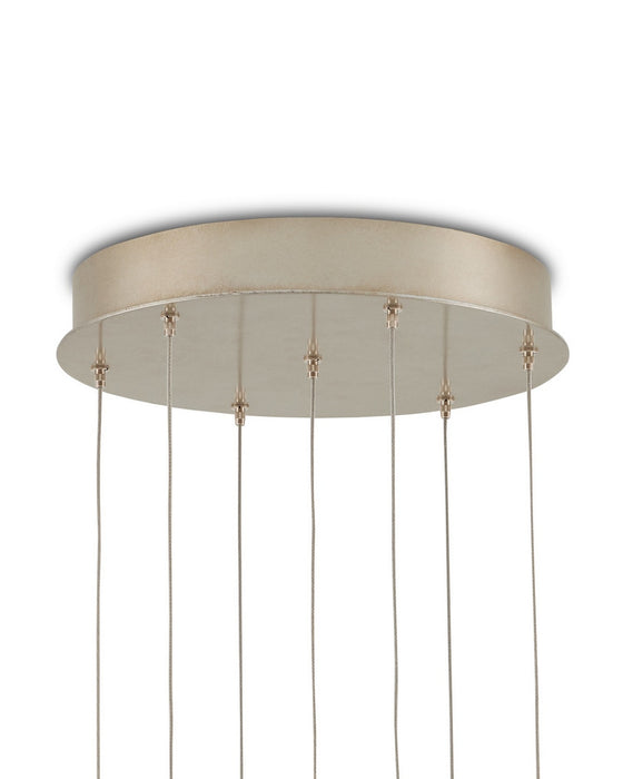 Currey and Company - 9000-1389 - Seven Light Pendant - Banyan - Antique Brass/Clear/Silver