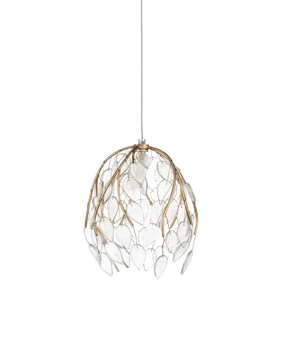 Currey and Company - 9000-1390 - 15 Light Pendant - Banyan - Antique Brass/Clear/Silver