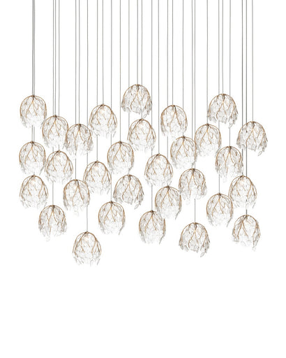 Banyan 30 Light Pendant Antique Brass/Clear/Silver