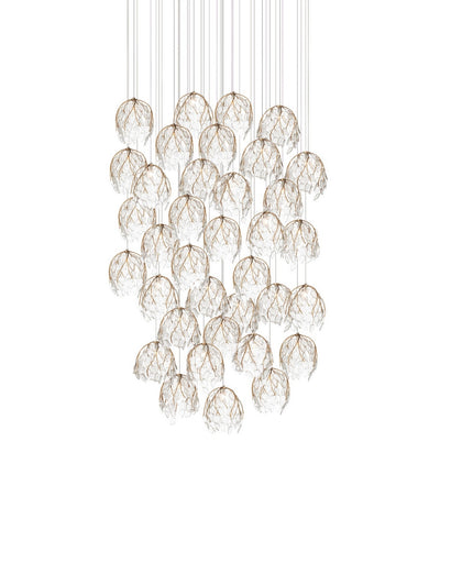 Banyan 36 Light Pendant Antique Brass/Clear/Silver