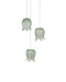 Currey and Company - 9000-1396 - Three Light Pendant - Polpo - Green/Silver