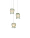 Currey and Company - 9000-1396 - Three Light Pendant - Polpo - Green/Silver