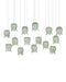 Currey and Company - 9000-1399 - 15 Light Pendant - Polpo - Green/Silver