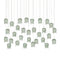 Currey and Company - 9000-1400 - 30 Light Pendant - Polpo - Green/Silver