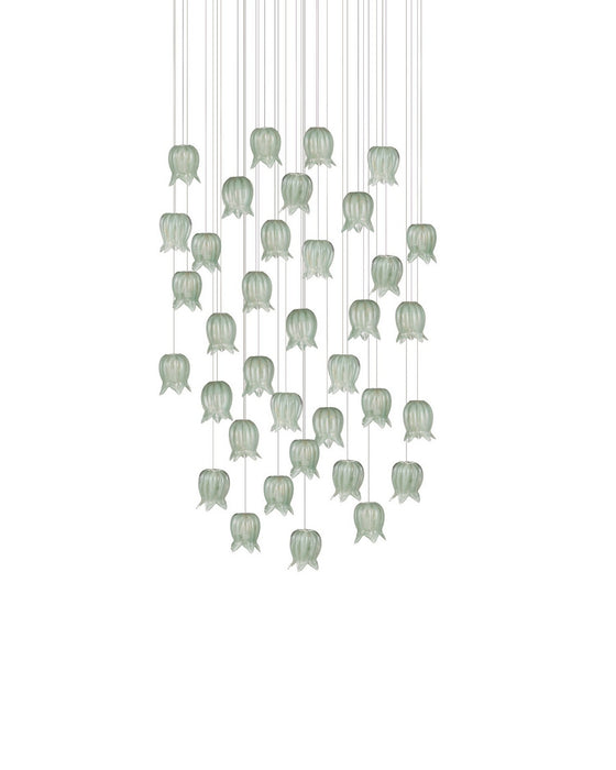 Currey and Company - 9000-1401 - 36 Light Pendant - Polpo - Green/Silver