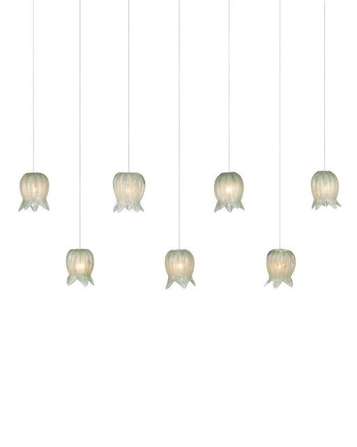Currey and Company - 9000-1402 - Seven Light Pendant - Polpo - Green/Silver