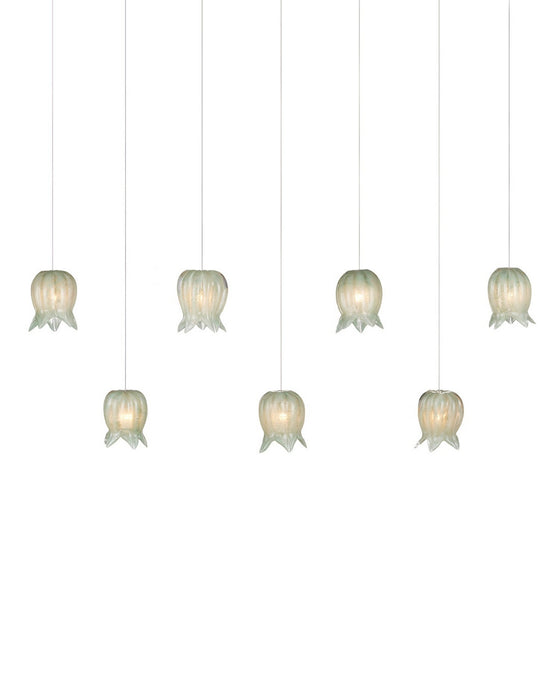 Currey and Company - 9000-1402 - Seven Light Pendant - Polpo - Green/Silver