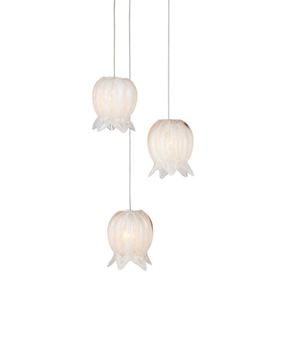 Polpo Three Light Pendant White/Silver
