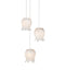 Currey and Company - 9000-1404 - Three Light Pendant - Polpo - White/Silver