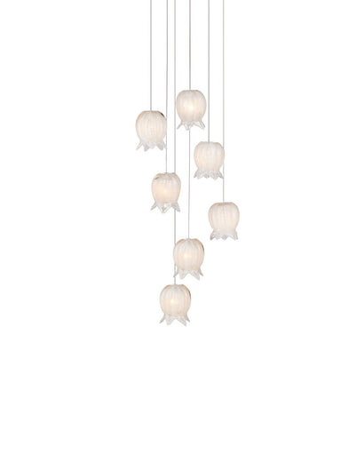 Polpo Seven Light Pendant White/Silver