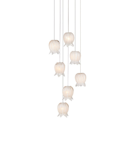 Currey and Company - 9000-1405 - Seven Light Pendant - Polpo - White/Silver
