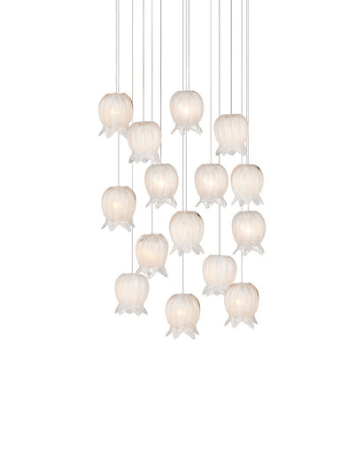Polpo 15 Light Pendant White/Silver