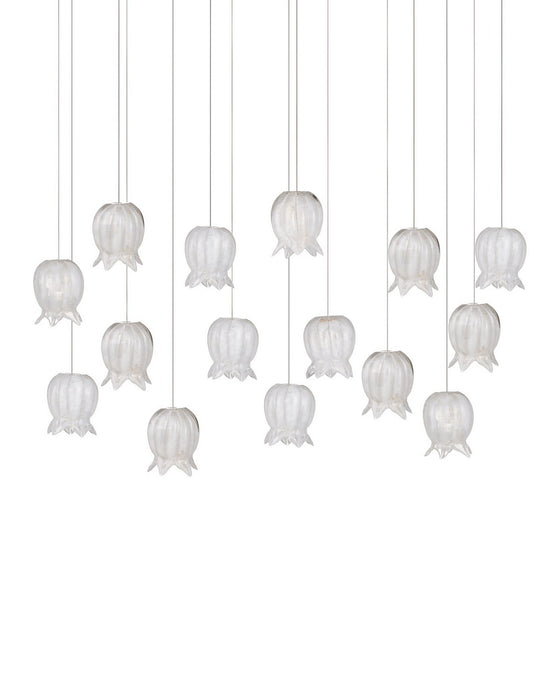Currey and Company - 9000-1407 - 15 Light Pendant - Polpo - White/Silver