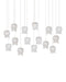Currey and Company - 9000-1407 - 15 Light Pendant - Polpo - White/Silver