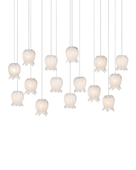 Currey and Company - 9000-1407 - 15 Light Pendant - Polpo - White/Silver