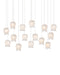 Currey and Company - 9000-1407 - 15 Light Pendant - Polpo - White/Silver