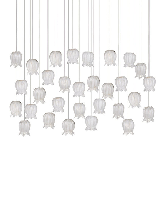 Currey and Company - 9000-1408 - 30 Light Pendant - Polpo - White/Silver