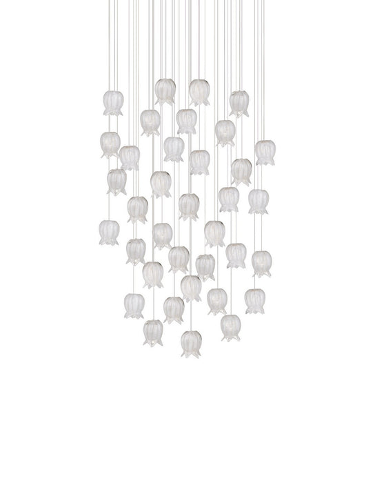 Currey and Company - 9000-1409 - 36 Light Pendant - Polpo - White/Silver
