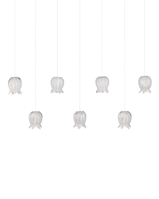 Currey and Company - 9000-1410 - Seven Light Pendant - Polpo - White/Silver