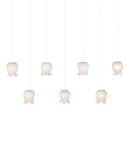 Currey and Company - 9000-1410 - Seven Light Pendant - Polpo - White/Silver
