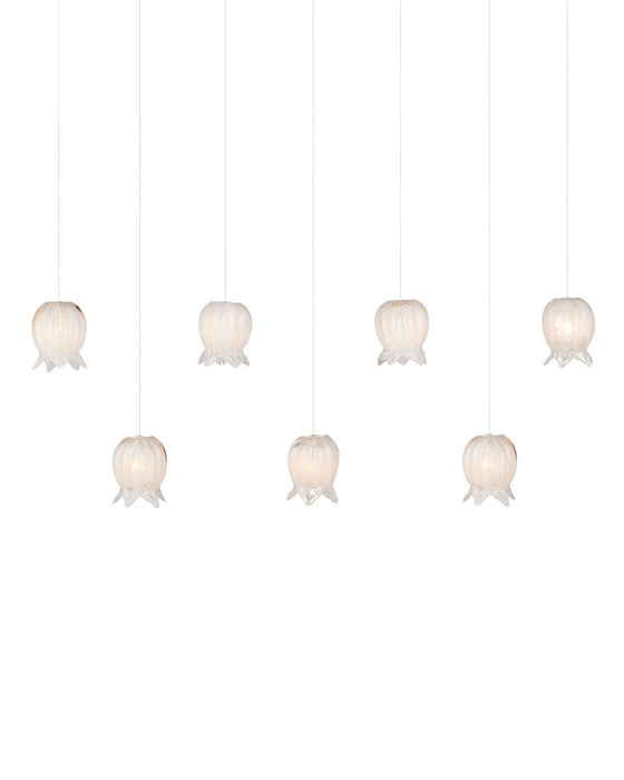 Currey and Company - 9000-1410 - Seven Light Pendant - Polpo - White/Silver