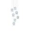 Currey and Company - 9000-1413 - Seven Light Pendant - Polpo - Blue/Silver