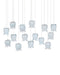 Currey and Company - 9000-1415 - 15 Light Pendant - Polpo - Blue/Silver
