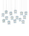 Currey and Company - 9000-1415 - 15 Light Pendant - Polpo - Blue/Silver