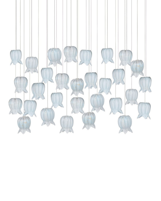 Currey and Company - 9000-1416 - 30 Light Pendant - Polpo - Blue/Silver