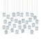 Currey and Company - 9000-1416 - 30 Light Pendant - Polpo - Blue/Silver