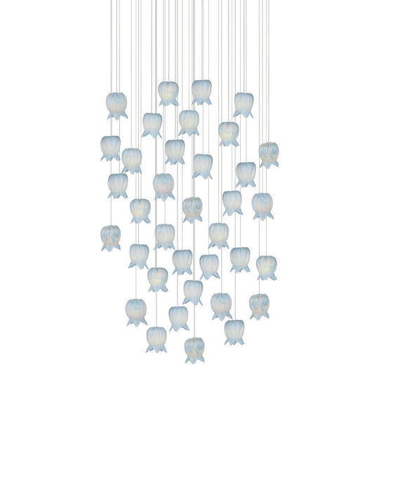 Currey and Company - 9000-1417 - 36 Light Pendant - Polpo - Blue/Silver