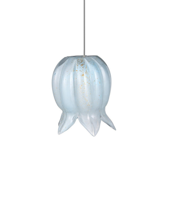 Currey and Company - 9000-1418 - Seven Light Pendant - Polpo - Blue/Silver