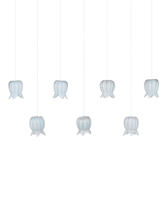 Currey and Company - 9000-1418 - Seven Light Pendant - Polpo - Blue/Silver
