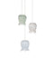 Currey and Company - 9000-1419 - Three Light Pendant - Polpo - Blue/Green/White/Silver