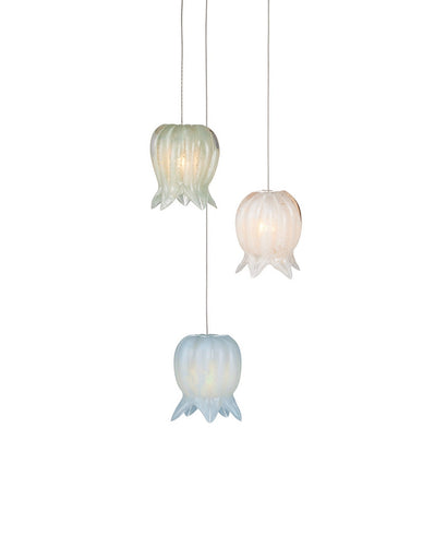 Polpo Three Light Pendant Blue/Green/White/Silver